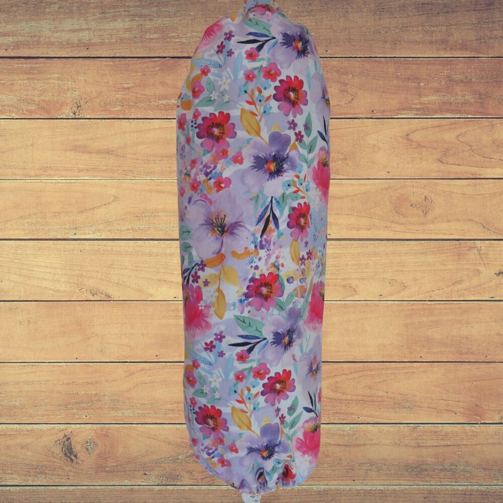 Plastic Bag Holder Purple Floral Shopping Bag Dispenser